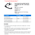 thumbnail image 2 of Front Control Arm and Ball Joint Kit - Compatible with 1998 - 2001 Mazda B3000 1999 2000, 2 of 2