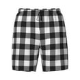thumbnail image 5 of Rocae Black White Plaid for Men's Swim Trunks Quick Dry With Two Side Pockets and One Lined Patch PocketXX-Large, 5 of 9