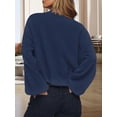 thumbnail image 5 of Women'S Fall Fashion: Front-Open Long-Sleeved Knitted Cardigan Sweater Dark Blue S, 5 of 6