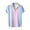 Blue, variant on Button down Shirts for Men Printed Lapel Short Sleeve Tops Casual Summer Beach Vacation Tees