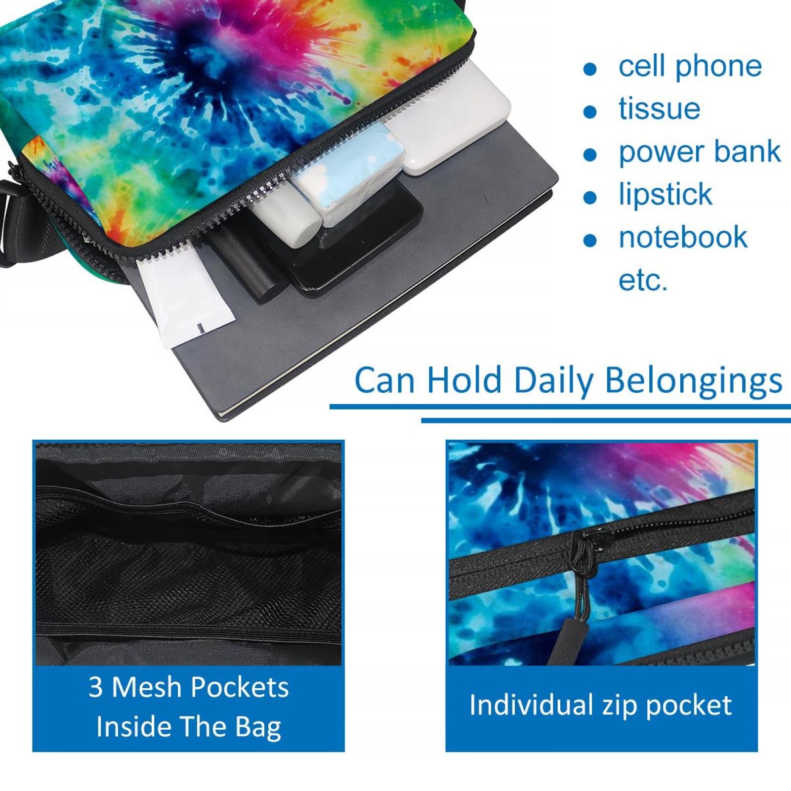 Tie-dye Lightweight Adjustable Running Belt with Extension Strap - Unisex Fanny Bag Crossbody Bag Cross Body Bag