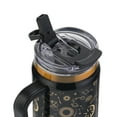 thumbnail image 3 of Thyme & Table 32oz Stainless Steel Luna Tumbler with Handle and Dual Straw Lid, Black Zodiac, 3 of 7