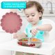 thumbnail image 2 of Plato de cena para niños, plato suave de silicona para niños pequeños, vajilla de entrenamiento para bebés, bandeja de comida complementaria para niños, suministros para comer, rosa Noticed BA000379-02, 2 of 7