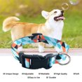 thumbnail image 4 of Adjustable pet collar Heat transfer printed dog collar for medium size Blue daisy+small fresh geometry, 4 of 5
