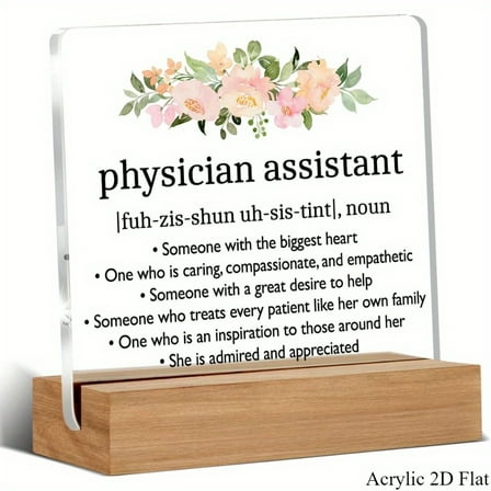3.9x3.9 Inch Physician Assistant Acrylic Desk Sign - Multipurpose Tabletop Plaque, Professional Decor for Women, Office Display