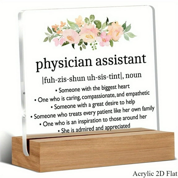 3.9x3.9 Inch Physician Assistant Acrylic Desk Sign - Multipurpose Tabletop Plaque, Professional Decor for Women, Office Display