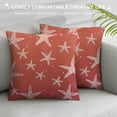 thumbnail image 3 of SHANXI Coral Starfish Ocean Throw Pillow Cover Summer Coastal Nautical Ocean Decorative Pillow Covers Square Linen Beach Pillow Cases Cushion for Bedroom Home Sofa Decor 22x22in, 3 of 5