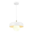 thumbnail image 2 of Globe Electric Jackie 1-Light Matte White Pendant with Matte Brass Accents and White Cloth Cord, 60403, 2 of 4
