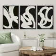 thumbnail image 2 of Wall26 Framed Prints Canvas Wall Art Set of 3 Black & White Paint Stroke Landscape Abstract Geometric Illustrations Decorative Bohemian Multicolor Home Wall Decora - Black 16"x24"x3, 2 of 5