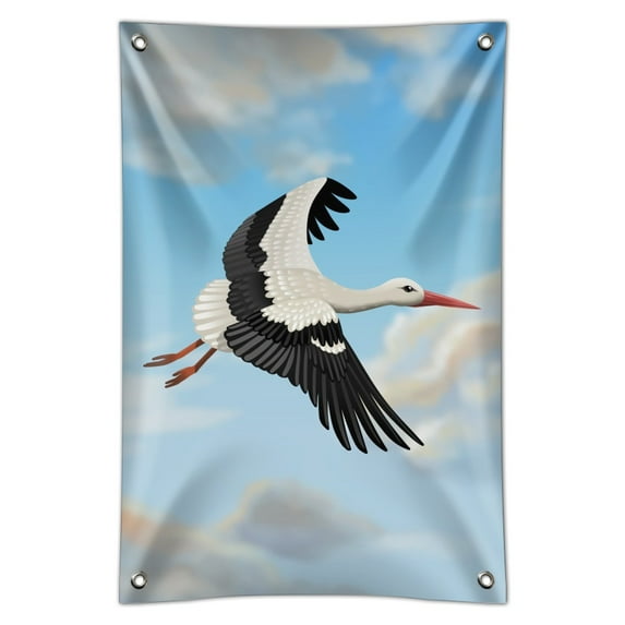 Flying Stork Home Business Office Sign