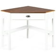 thumbnail image 1 of Patiojoy Corner Computer Desk Table Wood Workstation Natural& White, 1 of 5