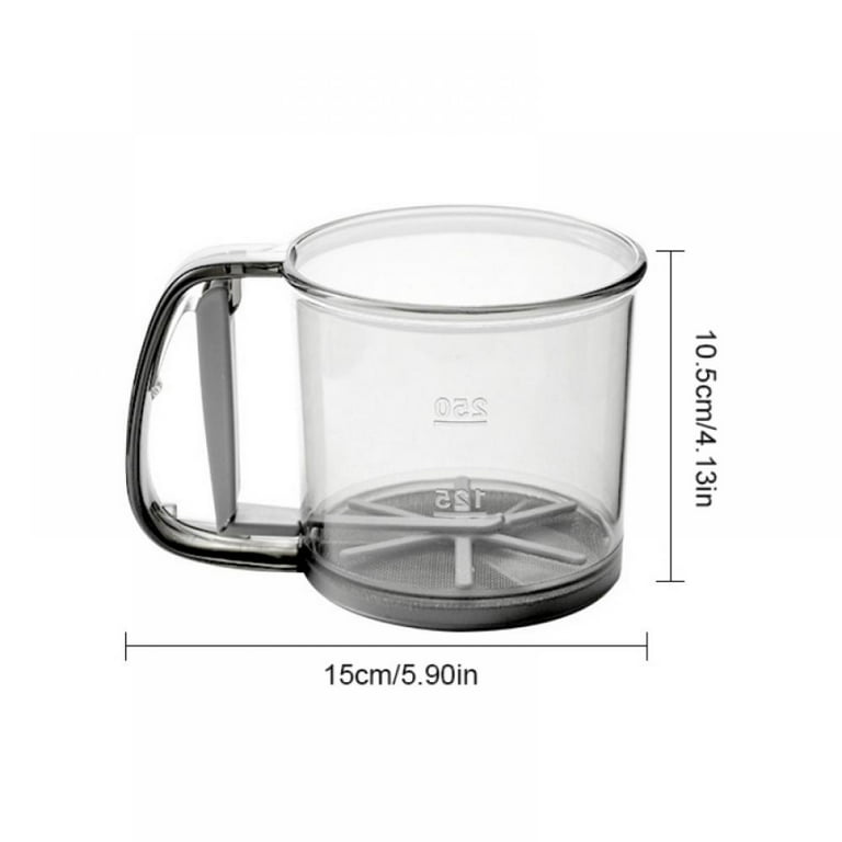  Flour Sifter for Baking, Flour Sifter, Fine Mesh with Hand  Press Design, Portable Manual Sifter for Baking, Powdered Sugar, Flour, BPA  Free, Gray: Home & Kitchen