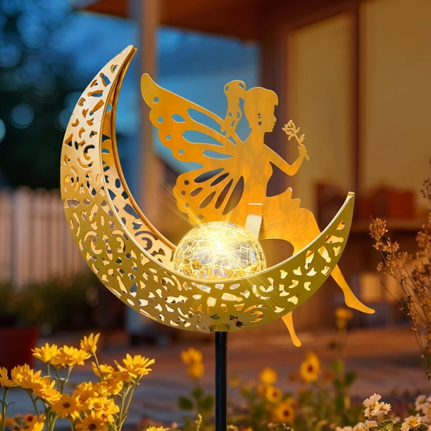 Lámpara solar para jardín HOMEIMPRO Fairy Moon, impermeable