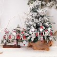 thumbnail image 2 of Adorno para árbol de Navidad con letras de dibujos animados, colgante con campana, bonito Papá Noel, muñeco de nieve, gnomo, decoración de Navidad, adornos colgantes de madera, nuevo, A, 2 of 5