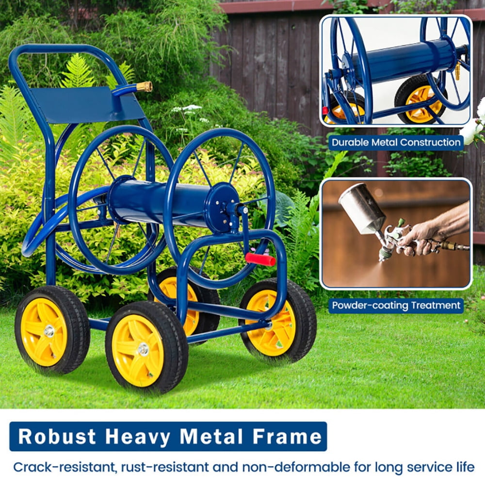 Spaco Garden Hose Reel Cart Holds 330ft of 3/4 Inch or 5/8 Inch Hose