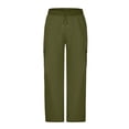 thumbnail image 3 of ZXLBBD Boys' Straight Leg Dress Pants Elastic Waist Solid Color Cargo Trousers Soft Blend for Kids School Uniform Fashion Casual Outdoor,Green,Size 7 Y-8 Y, 3 of 7