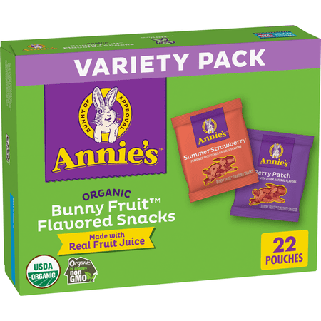 Annie's Organic Bunny Fruit Snacks Variety Pack – Assorted Organic Fruit Snacks, Individually Wrapped