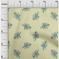 thumbnail image 1 of oneOone Georgette Viscose Light Yellow Fabric Leaves & Flower Floral Sewing Craft Projects Fabric Prints By Yard 42 Inch Wide, 1 of 4