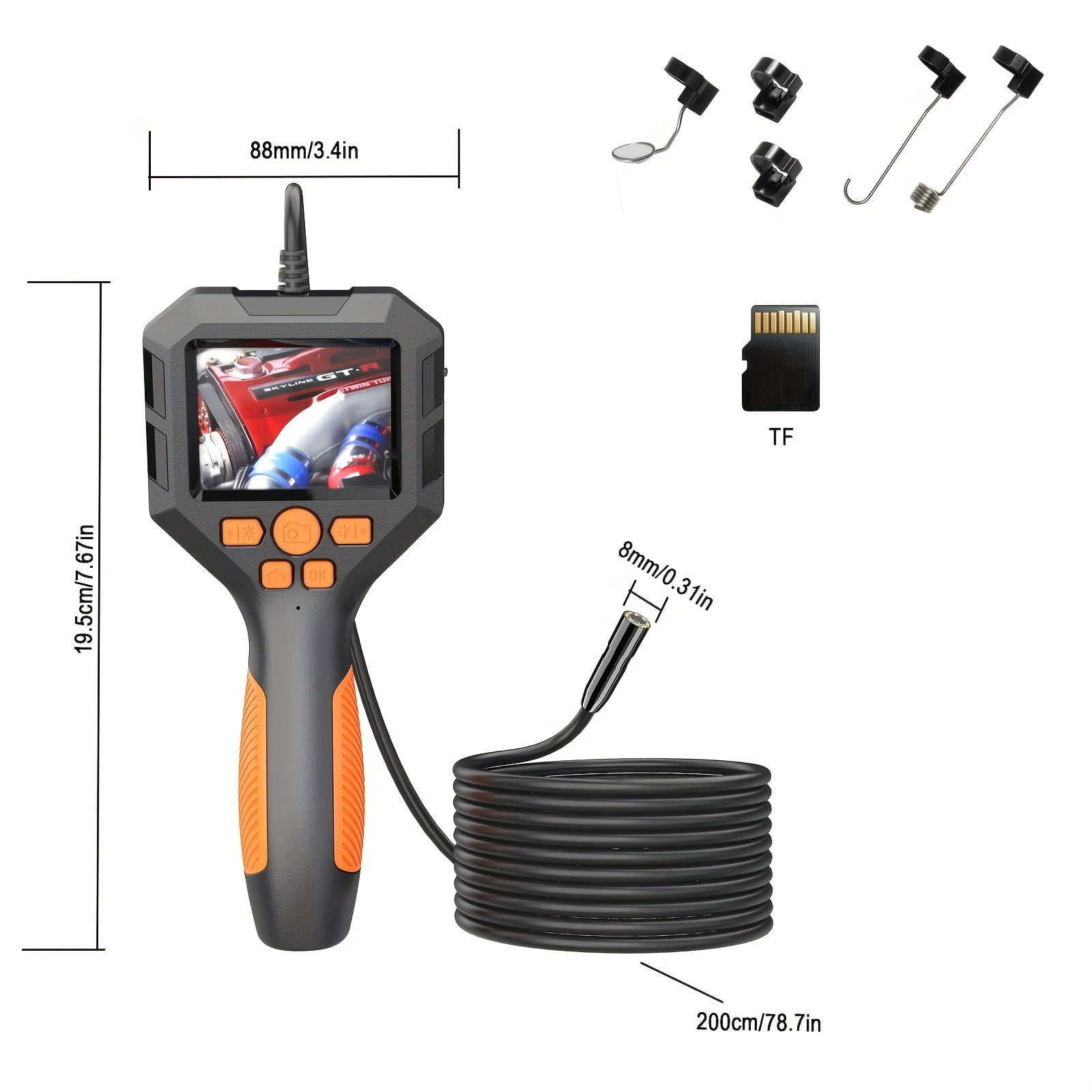 1080p HD Lens Inspection Camera With Light - Perfect Tool For Home, Pipe & Automotive Inspection!