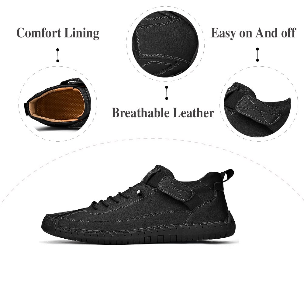 Mens Business Casual Shoes Comfortable Fashion Sneakers Lightweight Hiking Shoes Breathable Outdoor Shoes Black 10 US