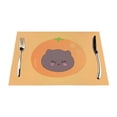 thumbnail image 1 of ZNDUO Placemats, 4 PCS Heat Resistant Stain Resistant Woven PVC Insulation Placemats, Durable Washable Elegant Table Mats for Dining-Orange Mongoose, 18"x12", 1 of 6