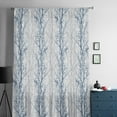thumbnail image 5 of Navy Blue Grey Branch Semi Sheer Curtains Drapes for Living Room, Bedroom, French Doors Window 54 Inches Long, Spring Summer Pastoral Botanical Rod Pocket Chiffon Curtain Drapery Voile Drape Panel, 5 of 6