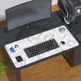 thumbnail image 5 of White Topographic Contour Large Gaming Mouse Pad for Desk,XL Big Mouse Pad Gaming Desk Mat,Mousepad Desk Pad With Non-Slip Base and Stitched Edge,Keyboard Mouse Mat for Home Office Work,31.5 x 11.8 in, 5 of 5
