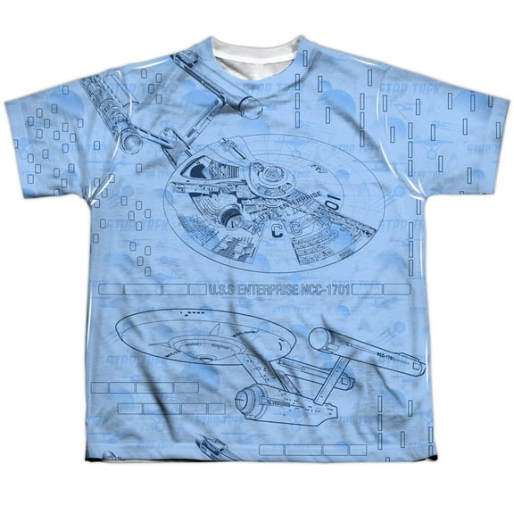 Star Trek - Blue Print - Youth Short Sleeve Shirt - X-Large
