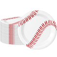 thumbnail image 1 of Platos para fiesta Fitoyplak 60 piezas 18 cm diseño de béisbol, 1 of 7