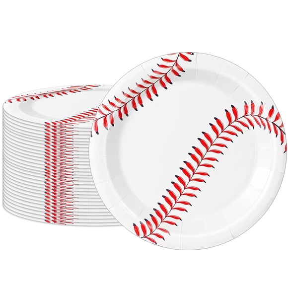 Platos para fiesta Fitoyplak 60 piezas 18 cm diseño de béisbol