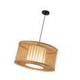 thumbnail image 2 of Lámpara colgante de bambú tejida a mano, lámpara colgante LED tradicional con Base E27, luz de techo de tejido rústico para restaurante, cafetería y Estilo H, 2 of 9