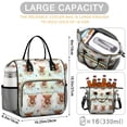 thumbnail image 5 of Highland Cow and Flower Print Insulated Leakproof Lunch Box for Women, Large Lunch Bag for Tween Teen Adult, Loncheras Para Mujer for Work Beach Travel Picnic Camping, 5 of 6