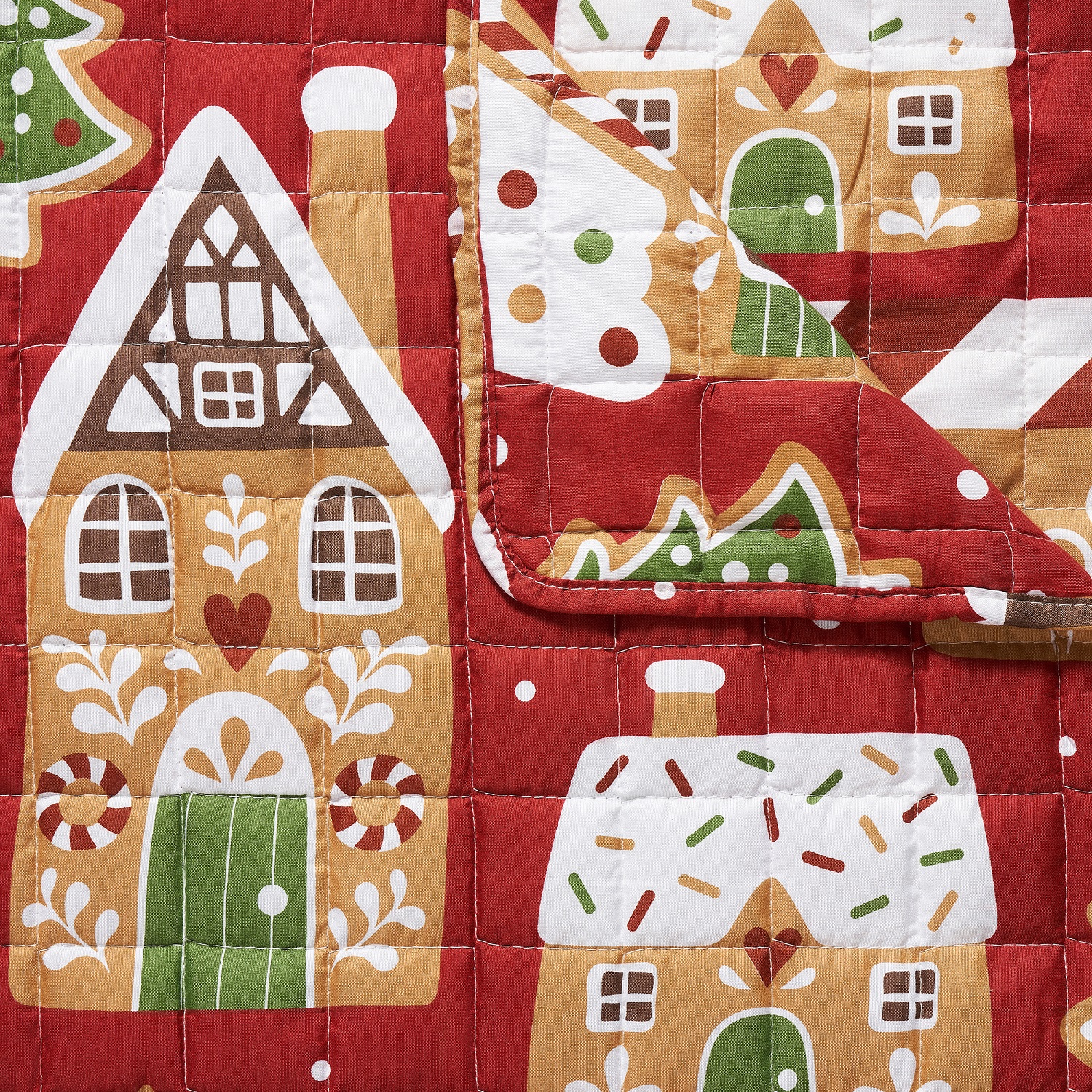 Greenland Home Fashions Gingerbread Lane Reversible Holiday Furniture Cover - Sofa Protector