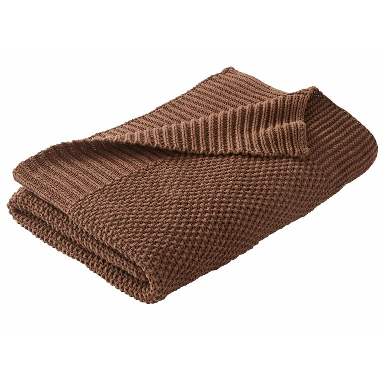Better Homes Gardens Cream Cotton Blend Chunky Knit Throw 50 x 60 Walmart