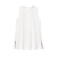 thumbnail image 4 of Wensltd Tank Tops Women Eyelet Embroidery Sleeveless Blouse Round Neck Side Split Hem Solid Color Summer Casual Tunic, 4 of 9