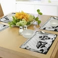 thumbnail image 4 of Ambesonne Black White Place Mats Set of 4, American Soccer Dot, Standard Size, Black White, 4 of 6