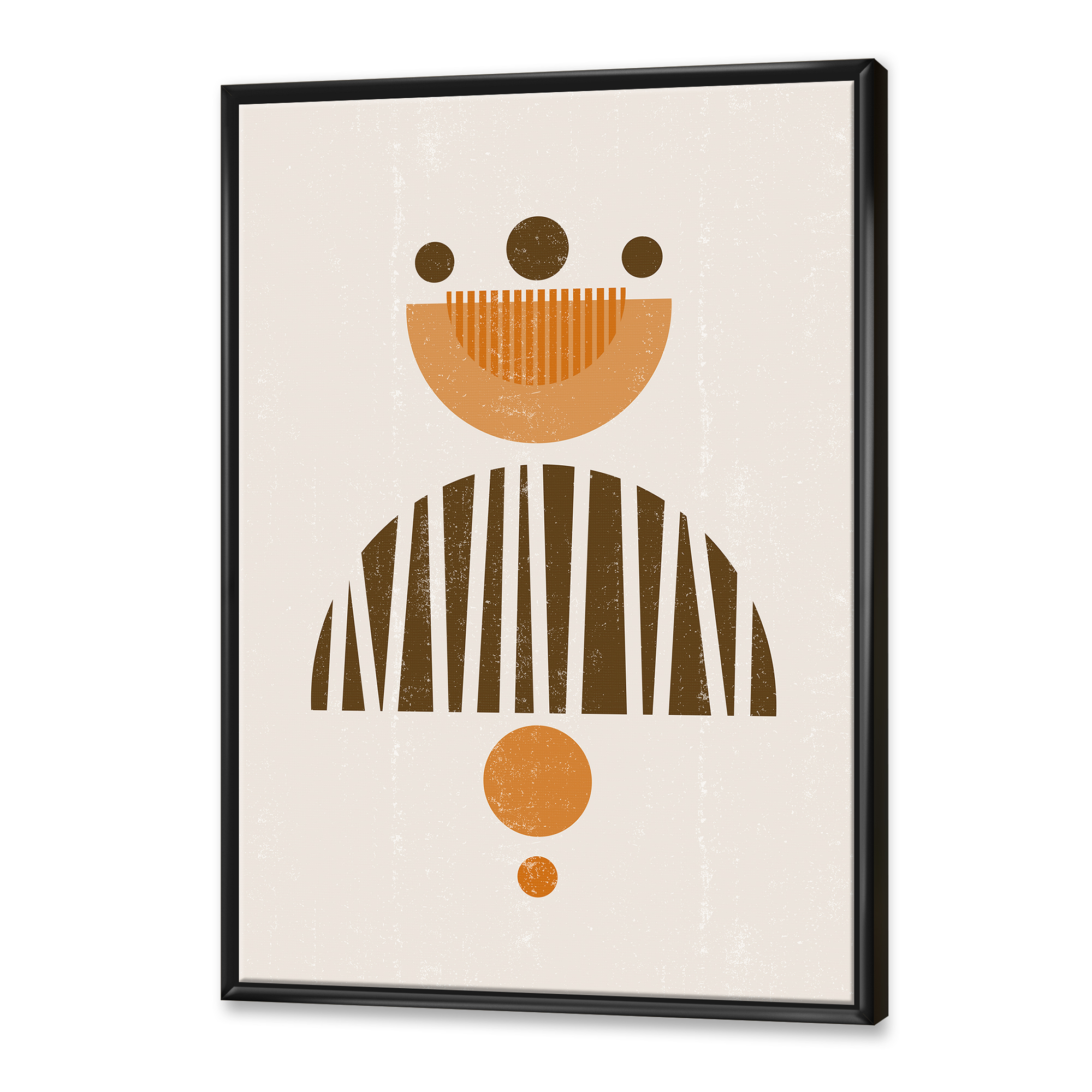 Designart 'Abstract Minimal Moon and Sun In Earth Tones IV' Modern Framed Canvas Wall Art Print