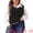 Black, variant on Women's Plus V Neck Stripe Cable Knit Pullover Sweater Vest 1X Black