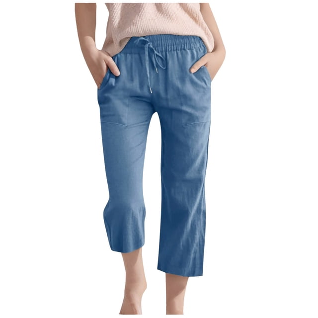 Kids Comfortable High Waisted Wide Leg Pants Drawstring Elastic Trousers Comfy Straight Leg Long Pants With Pockets