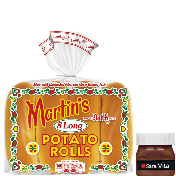 Martin's Potato Long Rolls, 8 count