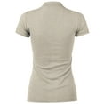 thumbnail image 3 of Ma Croix Womens Longline Polo Shirt 5 Button Golf Top Short Sleeve Tee, 3 of 4