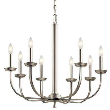 

Kichler 52388 Kennewick 8 Light 27 Wide Taper Candle Chandelier - Nickel