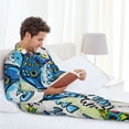 thumbnail image 6 of Uemuo Game All Day Pattern 2-Piece Loungewear Set - Men’s Soft Sleepwear, Cozy Winter PJs, Comfy Sleep Set-, 6 of 7