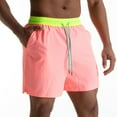 thumbnail image 2 of ctdiral Mens Quick Dry Swim Shorts Summer Color Block Drawstring Bathing Suits Shorts with Pockets Casual Elastic Waisted Loose Fit Short Pants Athletic Shorts, 2 of 6