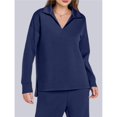 thumbnail image 4 of Conjuntos de Dos Piezas para Mujer, Moda de Otoño 2025, Pantalones Anchos, Conjunto de Estar por Casa, para Viajes y Vacaciones. Azul Oscuro L, 4 of 9