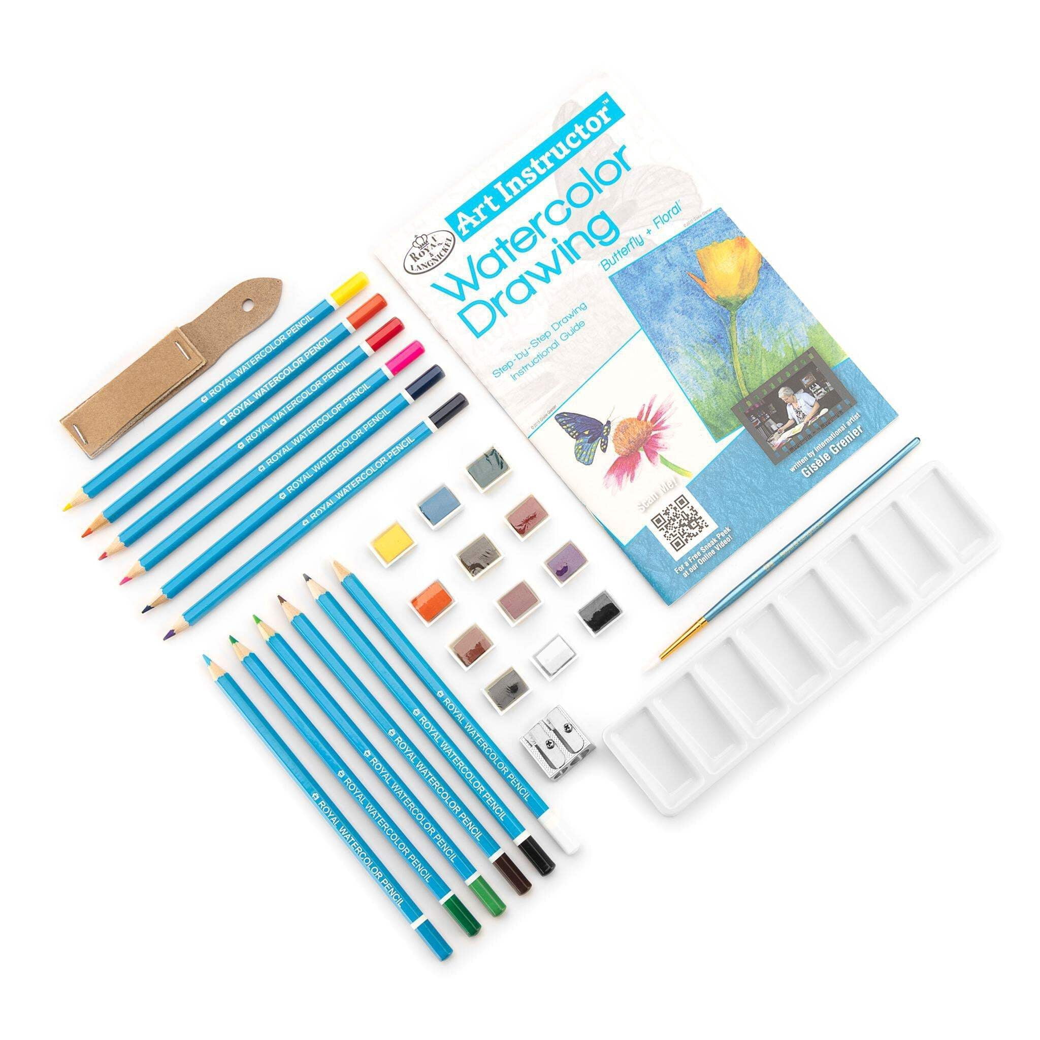 Royal & Langnickel Art Instructor™ - 30pc Small Watercolor Drawing Art Set with Clear Case