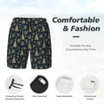 thumbnail image 5 of Lsque Mens Swim Trunks Gold Snowflake Christmas Tree Pattern - Bathing Suit Compression Liner - Beach Swim Shorts Swimwear - (S-3XL) - Stretch Quick Dry -3X-Large, 5 of 9