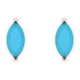 thumbnail image 3 of 1.0 Ct Marquise Cut Studs Blue Turquoise 18K Rose Solid Solid Gold Everyday Dainty Earrings Screw Back, 3 of 7