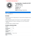thumbnail image 2 of Rear Brake Rotor - Compatible with 2007 - 2015 Mazda CX-9 2008 2009 2010 2011 2012 2013 2014, 2 of 2
