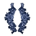 thumbnail image 1 of 10.5"x4" Embroidered Sheer Organza Patch Turquoise Green Navy Orange Royal Blue, 1 of 1